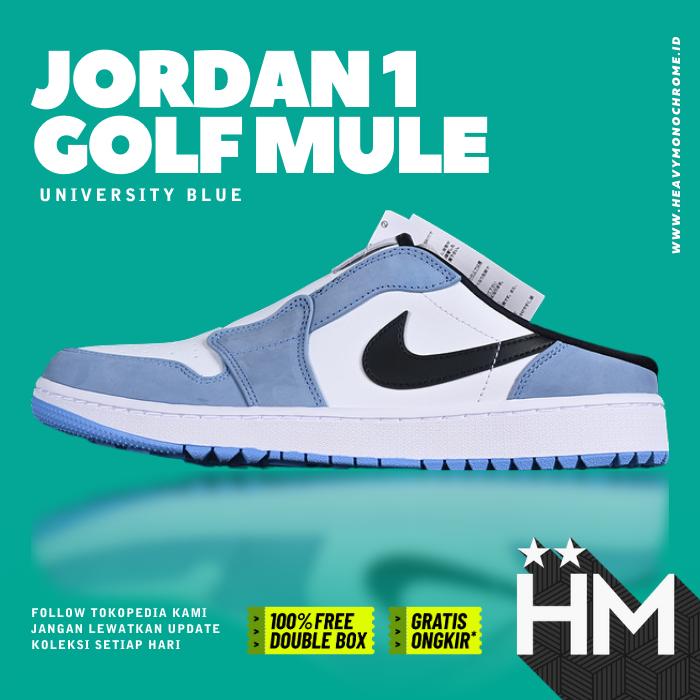 Jordan 1 Mule Golf University Blue FJ1214-400 (Size 40-46) Sepatu Sneaker Pria Wanita BNIB 100% Real