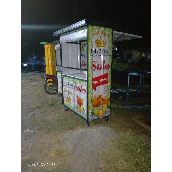 gerobak jualan gerobak es gerobak es teh murah 120 x 60 x 180cm FREE