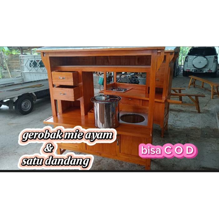 gerobak mie ayam satu dandang tampa roda