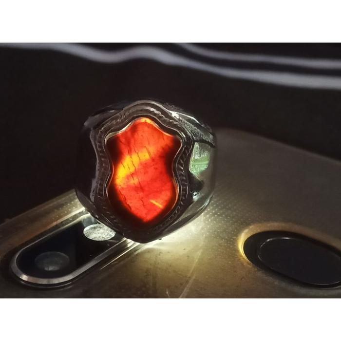 cincin batu Yaman Wulung terompah Baturaja asli / cincin akik batu