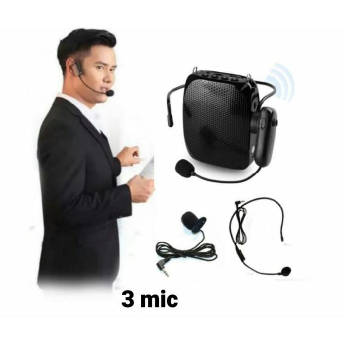 Speaker pinggang tour guide guru senam waistband ceramah 3 mic