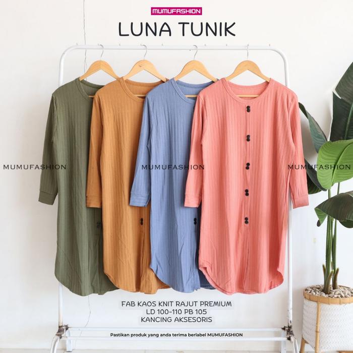 MUMU - Atasan Rajut Wanita Luna Tunik by MUMUFASHION GROSIR Store Solo