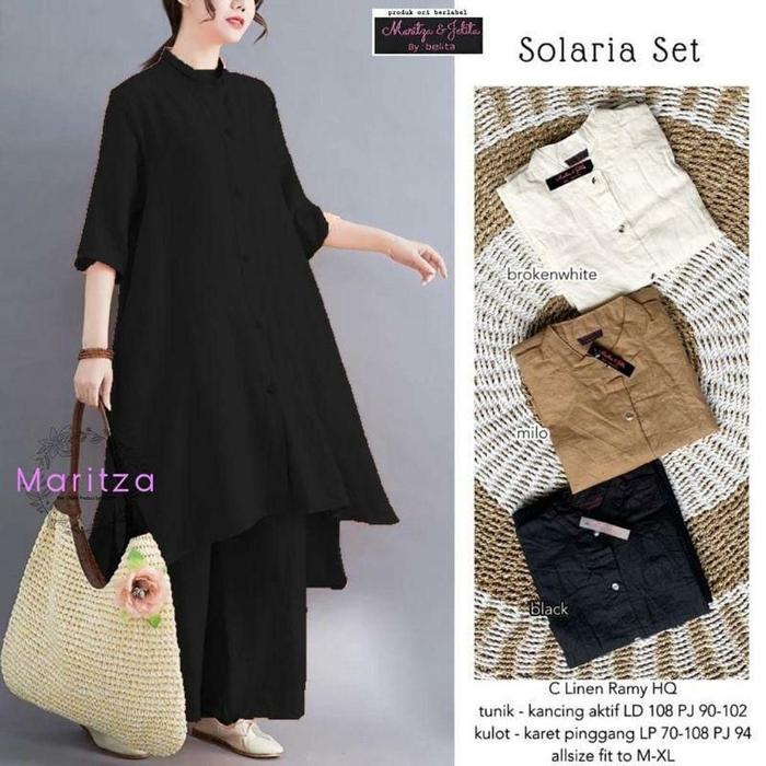 MUMU - Solaria Set Setelan Linen Wanita Kekinian Terbaru Bisa Cod