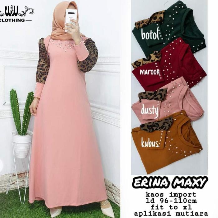 MUMU - Erina maxy Gamis Motif Leopard/Doreng Mutiara Tembak by fashion