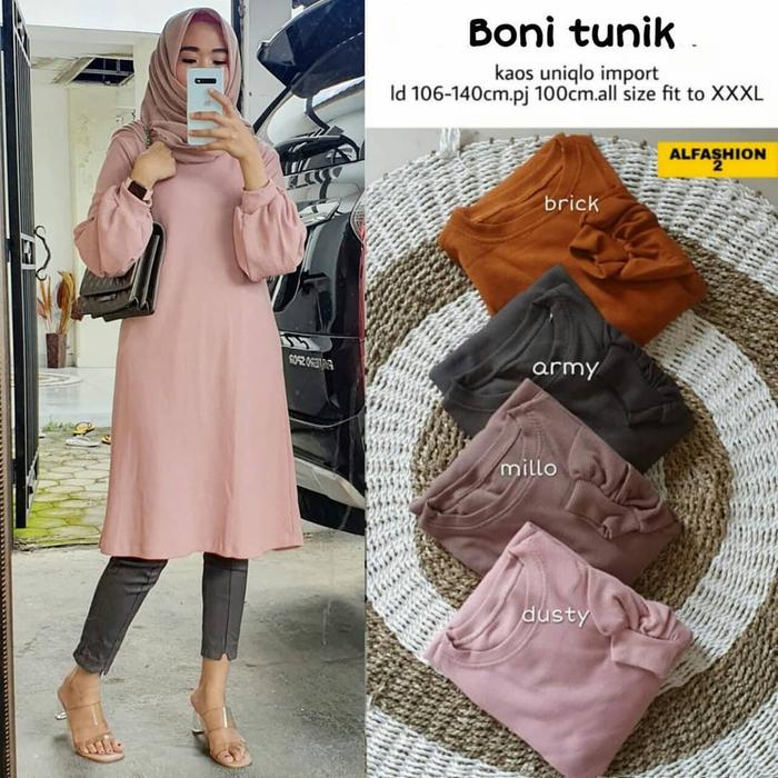 Tunik Rajut Knit Import Wanita Jumbo Besar Bona Alfashion Solo