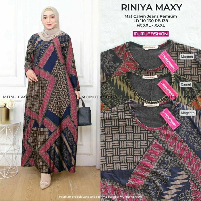 MUMU - Gamis Calvin Jeans Jumbo Premium Rinaya / Parang Maxy #25 by
