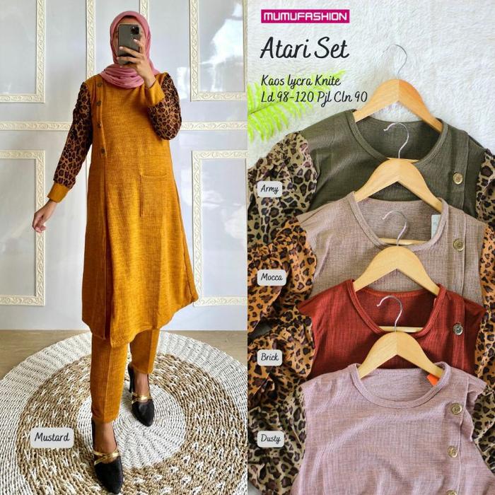 Setelan Wanita Muslimah Kekinian Jumbo ATARI SET By Mumufashion Grosir