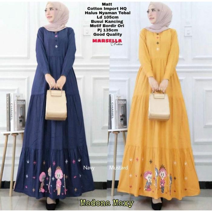 MUMU - Madona Maxy Gamis Katun Solo Jumbo Terbaru By fashion Fashion