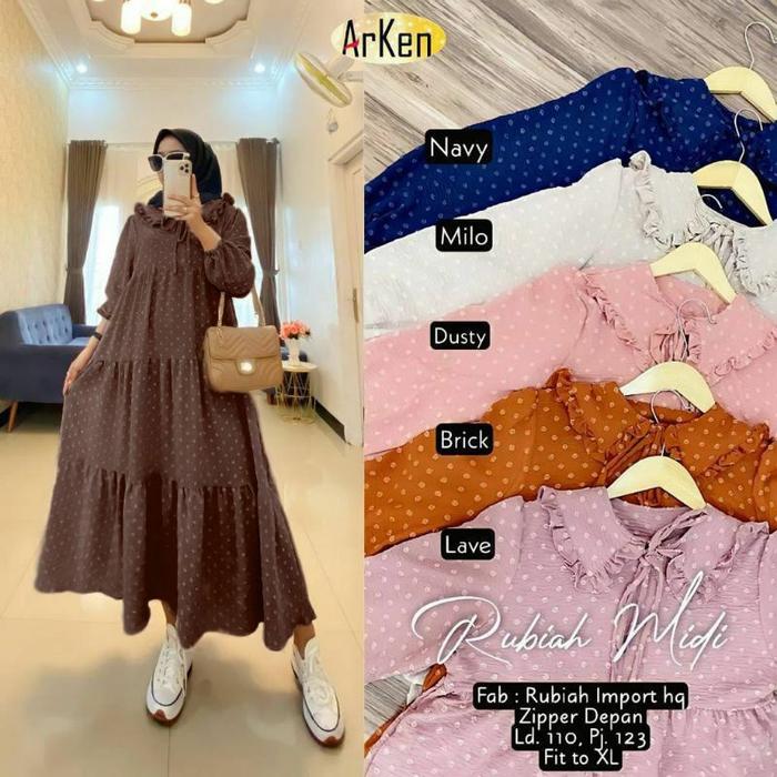 MUMU - Rubiah Midi Dress Crinkle Terbaru Pict By Arlen Solo