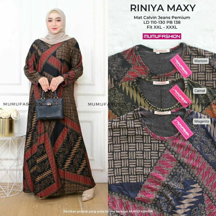 MUMU - Riniya Maxy Gamis Jumbo Calvin Jeans Terlaris By Mumufashion