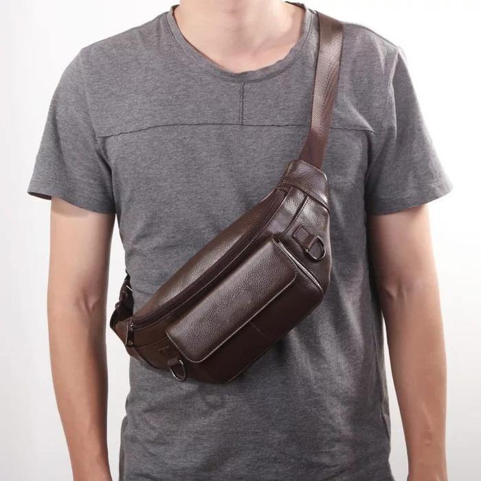 Tas Selempang ALALI CK Kulit Pria wanita Unisex pinggang Tas lari hiking camping bersepeda olahraga 
