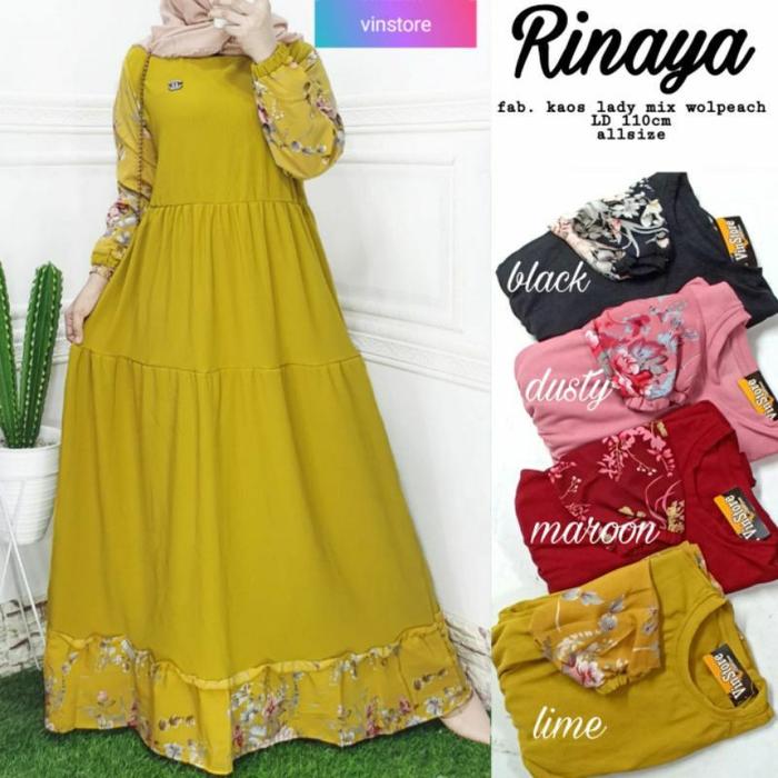 Gamis Wanita Muslimah Rinaya Maxy By Vinstore Solo
