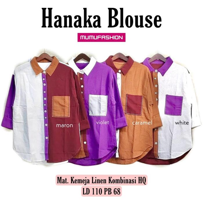 Atasan Kemeja Linen Wanita Muslimah Jumbo Terbaru DAY /Hanaka by DYS