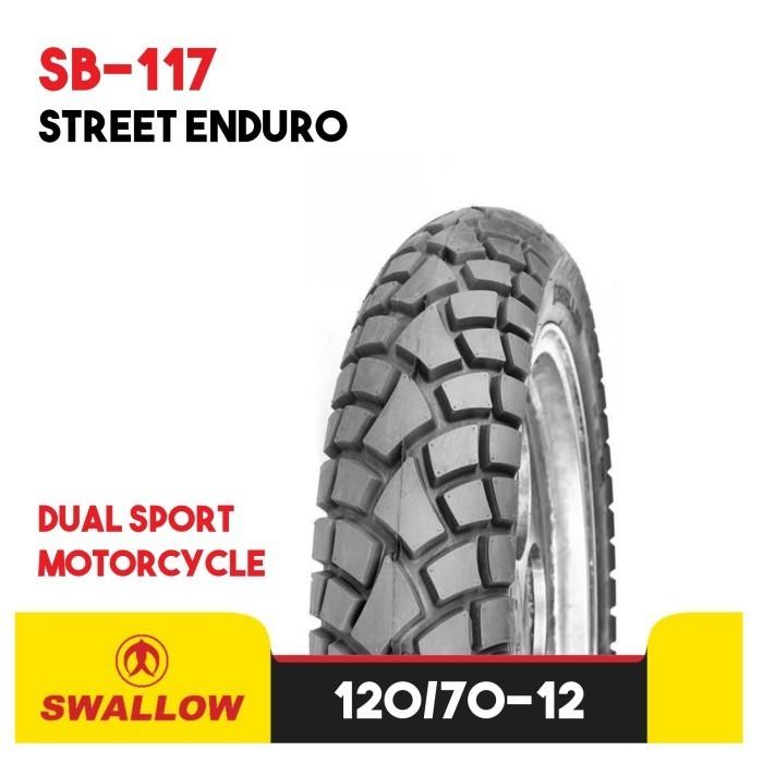 BAN LUAR MOTOR RING 12 SWALLOW STREET ENDURO SB-117 TUBELESS 120/70