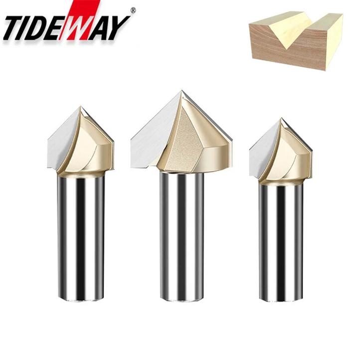 Tideway 90 Degrees V-type Woodworking Milling Cutter Carbide CNC