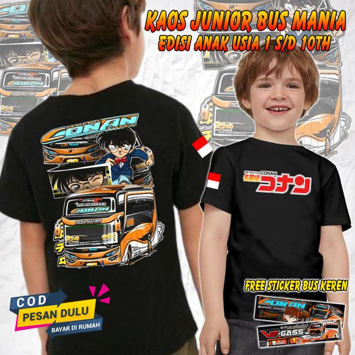 KAOS BUSMANIA ANAK BUS MANIA FREE STIKER KIDS PANDA Katun