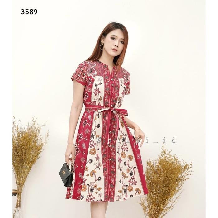 Couple dress batik modern merah imlek / Cheongsam qipao dress merah