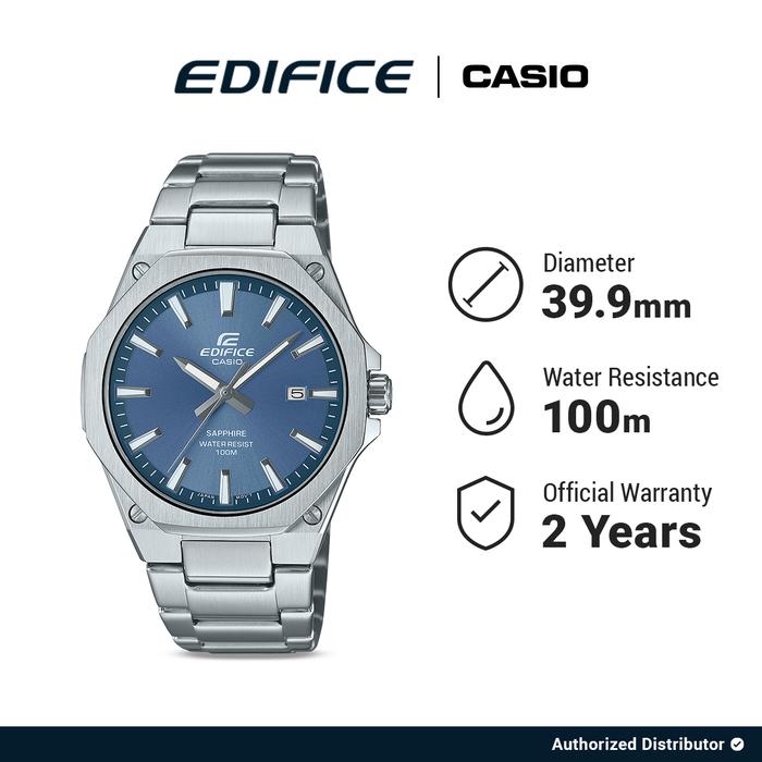 Casio Edifice EFR-S108D-2AVUDF Jam Tangan Pria Analog Silver Tali Baja Anti Karat Diameter 39.9mm Ta