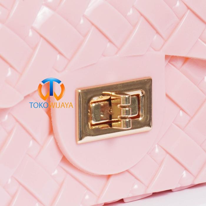 $ya Tas Jelly Glossy Mini Tiker | Tas Fashion Korea Glossy Motif Anyam