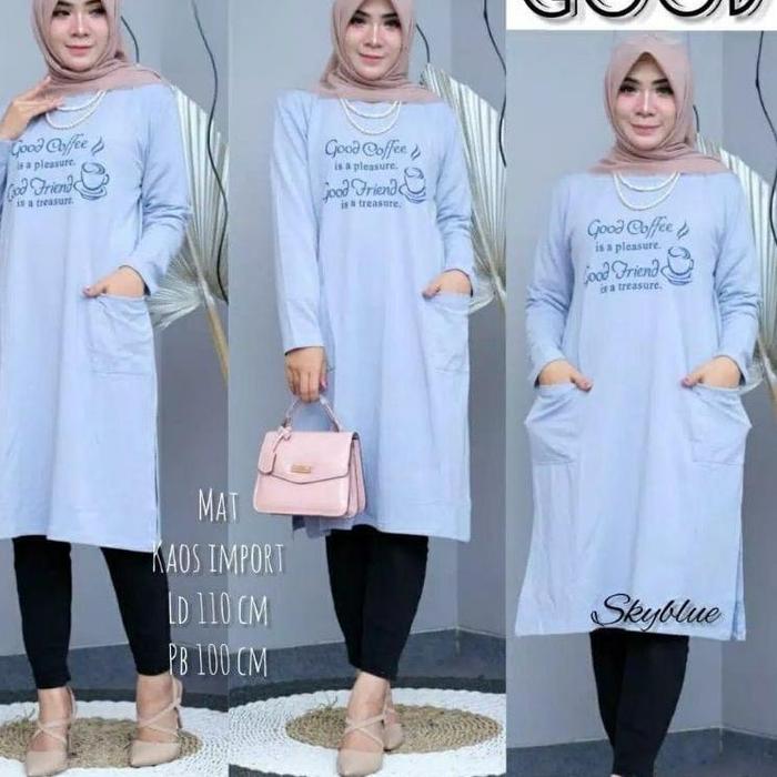 JF Atasan Tunik kaos babyterry Jumbo Wanita Muslimah Terbaru GOOD