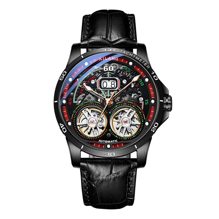 Jam Tangan AILANG Jam Tangan Mekanis Otomatis Pria Roda Gila Ganda