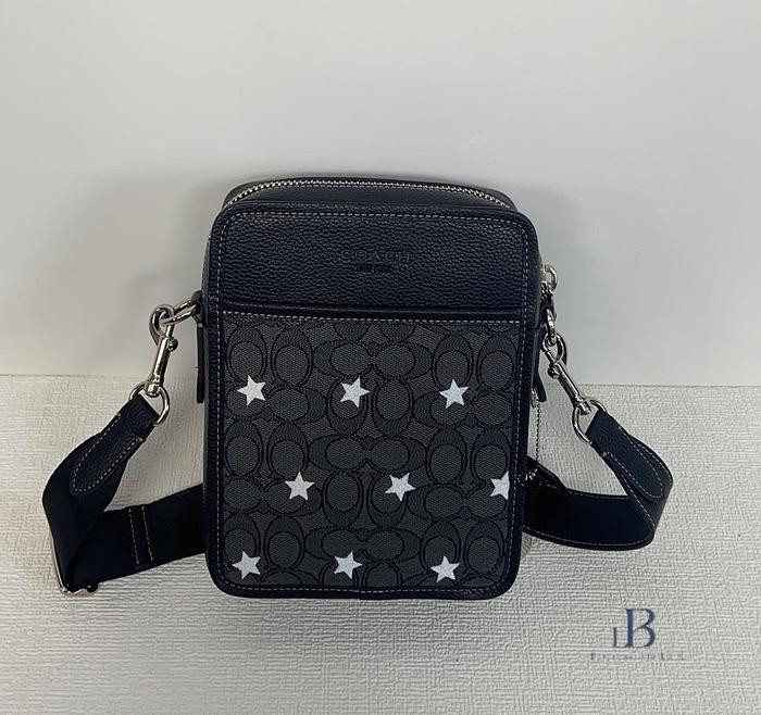COACH Men's Sullivan Crossbody Bag In Black with Star Prints