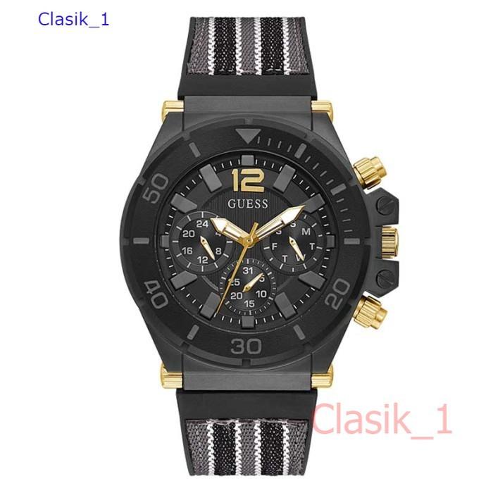 Original 100%!! GUESS GW0415G3  PILOT Jam Tangan Pria  Black Rubber