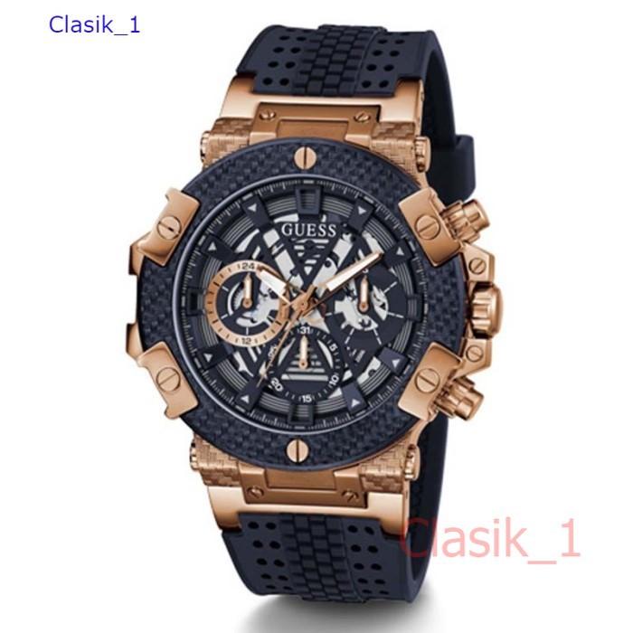 Original 100%!! GUESS GW0486G4  CARBON Jam Tangan Pria  Navy Silicone