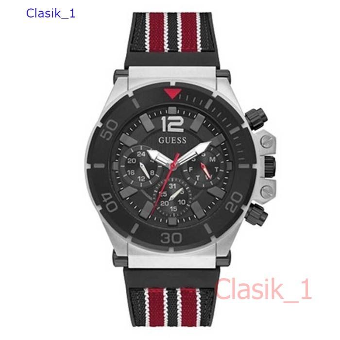 Original 100%!! GUESS GW0415G1  PILOT Jam Tangan Pria  Black Rubber