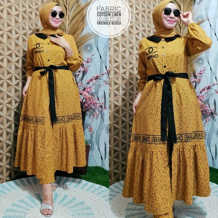 Termurah! Qf. Setelan Gamis Kancing Motif Onde / Gamis / Gamis Terbaru