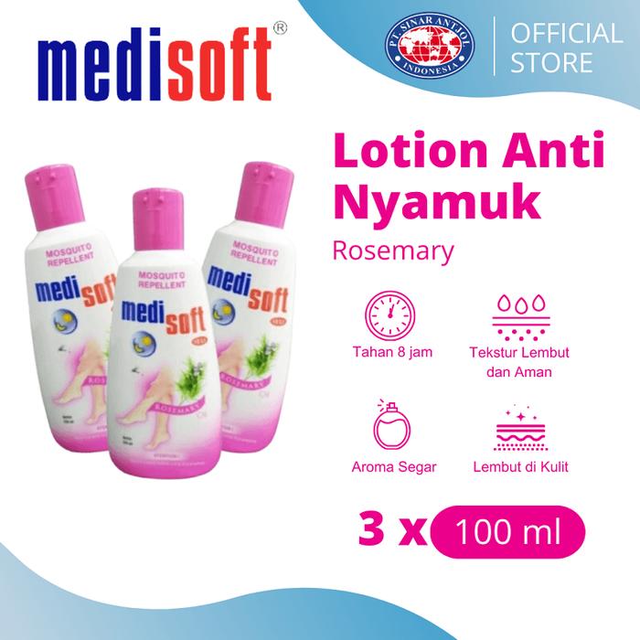 Medisoft Mosquitto Repelent Botol 100ml Lotion Anti Nyamuk 3Pcs Pink