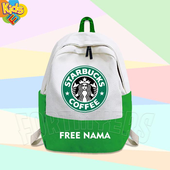TAS RANSEL ANAK TAS SEKOLAH ANAK MOTIF STARBUCKS FREE CETAK NAMA