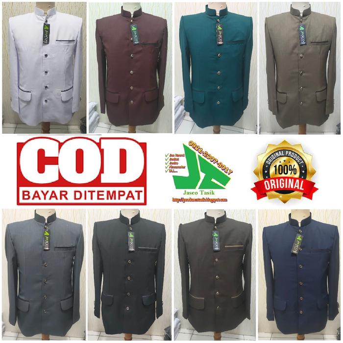 Jasko Polos Exclusive Lis Saku Depan Brand Jasco Tasik / Jas Koko Pria