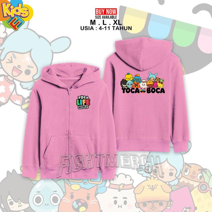 Jaket Hoodie Zip Anak Toca Boca Toca Life World