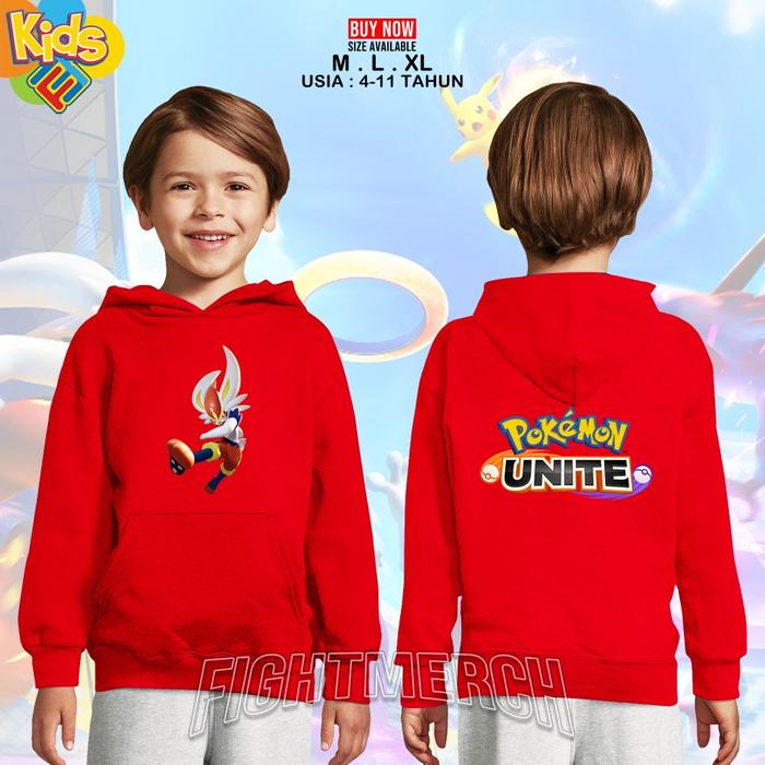 Jaket Hoodie Anak Cinderace Pokemon Unite