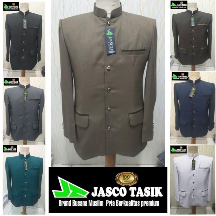 Jasko Coklat Milo variasi Lis Saku tutup Jas Koko Pria Dewasa