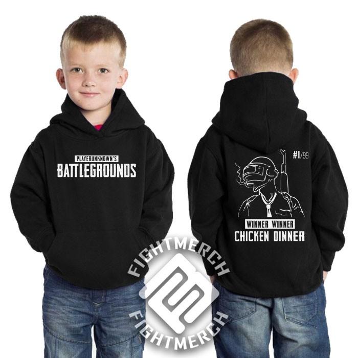 Jaket Hoodie Sweater Anak PUBG Winner Winner Chicken Dinner -