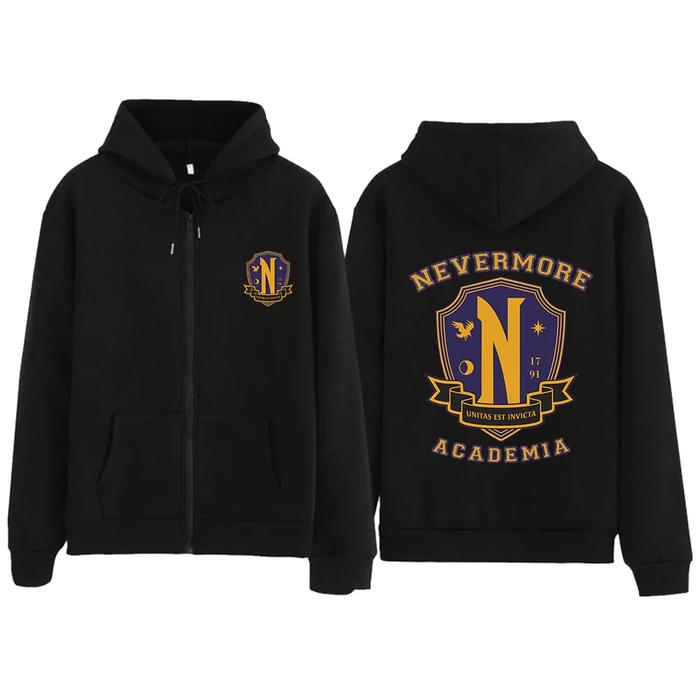 JAKET HOODIE WEDNESDAY NEVERMORE ACADEMY