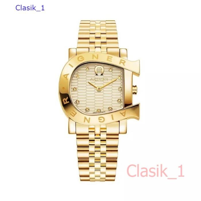 Original AIGNER AGW.249005 Massa Due Jam Tangan Wanita Gold Swiss Made