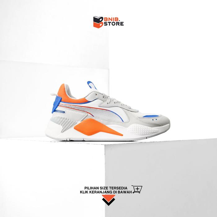 Sepatu Sneaker PUMA RS‑X 3D White Orange Blue [390025 02] Original
