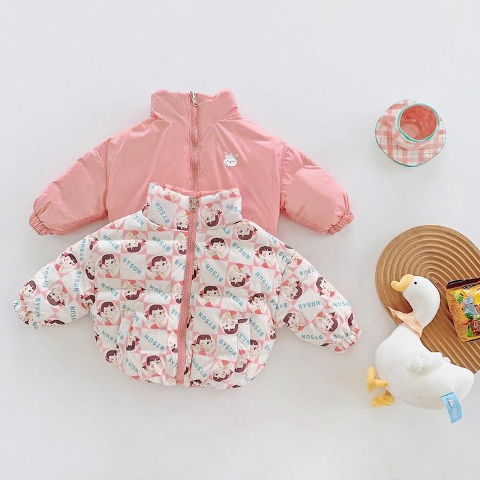 Jaket dua sisi / double side duck down jacket anak perempuan / laki