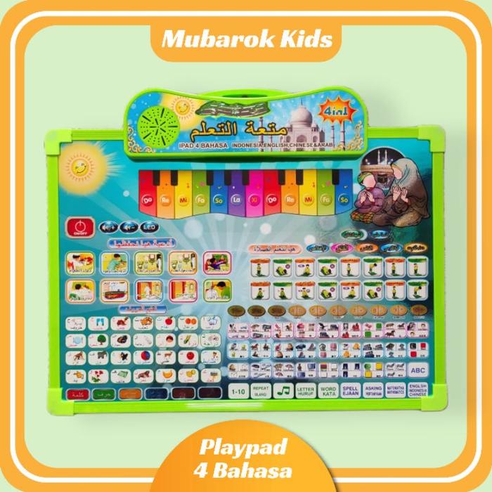 [ COD] NEW IPAD PAPAN TULIS PLAYPAD MUSLIM 4 BHS PIANO MAINAN EDUKASI