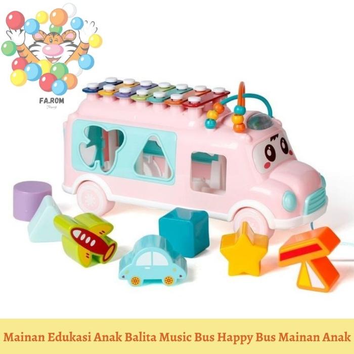 Mainan Edukasi Anak Balita Music Bus Happy Bus Mainan Anak