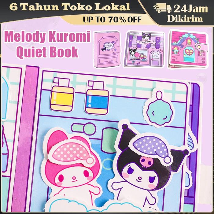 Cut Free Sanrio Quiet Book Mymelody Kuromi House Puzzle Anak Handmade