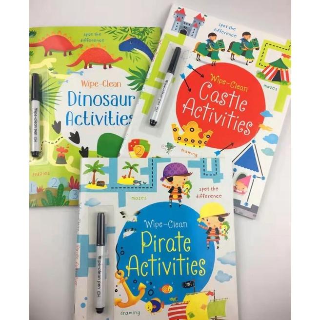 Usborne Wipe-Clean Book/ Buku Aktivitas Anak/ Reusable Book/
