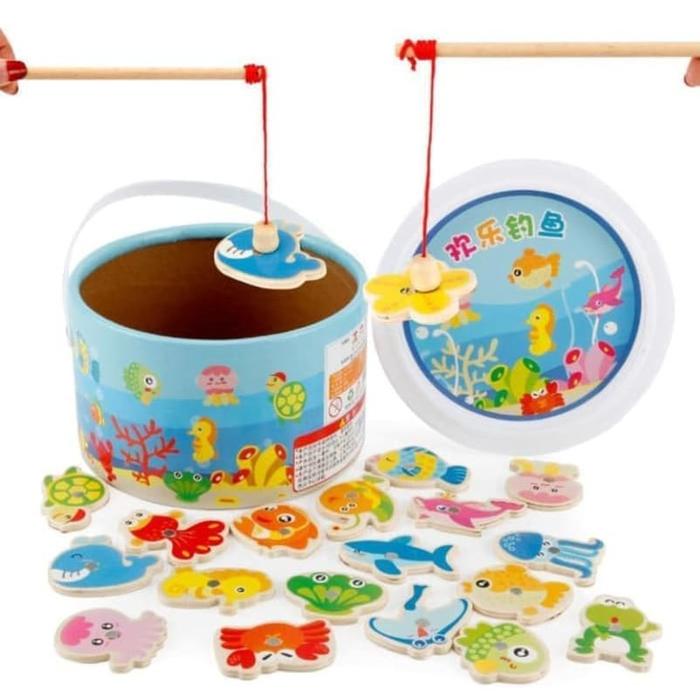 Baapaang - Mainan Pancing Ikan Kayu Box Premium