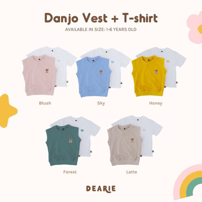 DEARIE - Danjo Vest + T-shirt - baju atasan outer rompi anak NEW!!