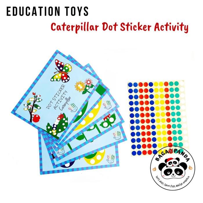 Lembar aktivitas Dot Sticker - stiker bulat - Caterpillar