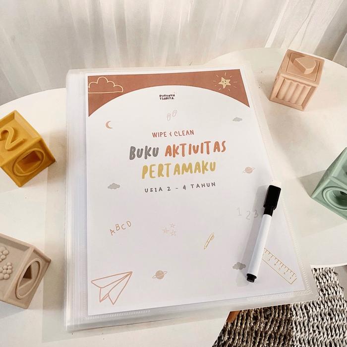 Buku Aktivitas Pertamaku Worksheet Anak 2 3 4 tahun Wipe & Clean