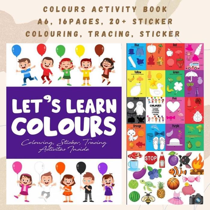 sticker ACTIVITY BOOK WORKSHEET STICKER COLOURING TRACING BUKU